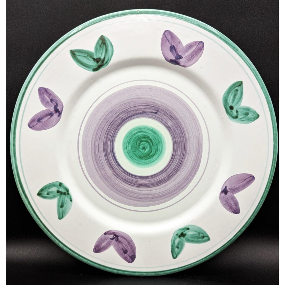 CALECA ITALY 12.5" chop plate round platter floral hand painted